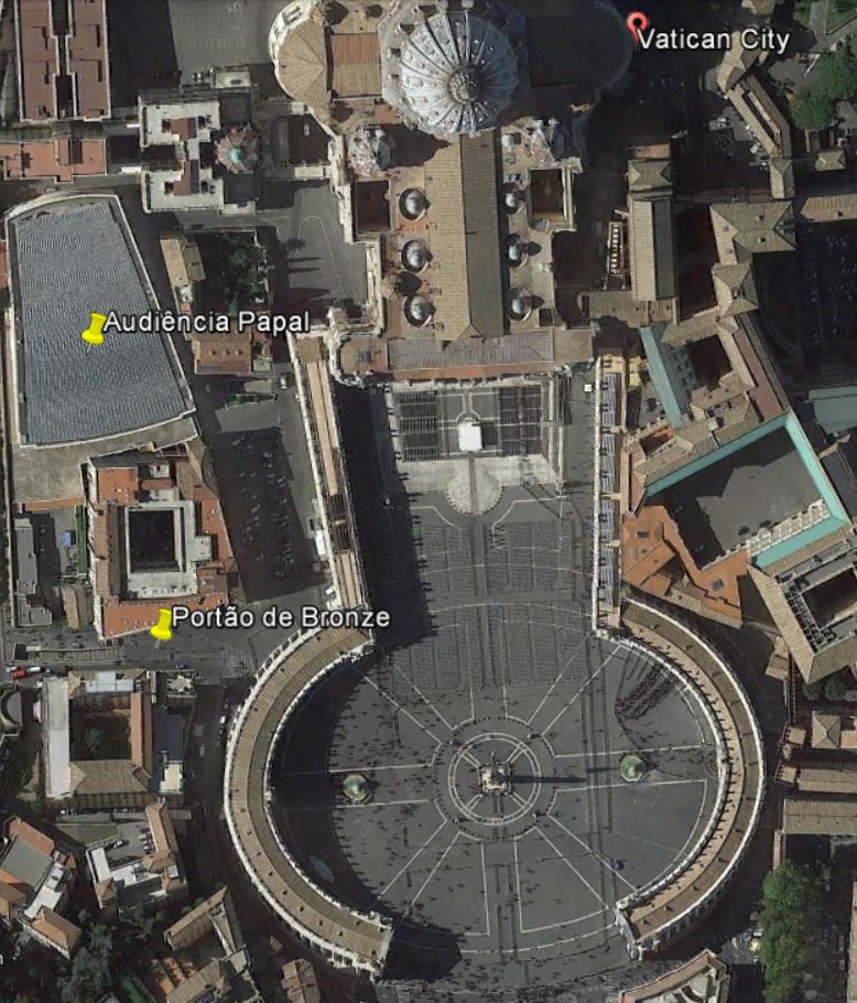 Mapa Vaticano Portão de Bronze